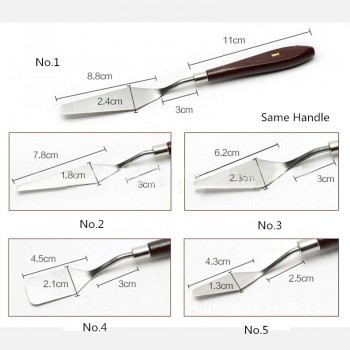 Aomily 5pcs/Set Stainless Steel Spatula Baking Pastry Tool Mixing Scraper Pack Art Scorper Oil Scraper Painting Shovel Palette