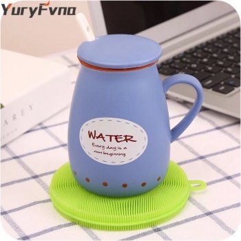 YuryFvna Silicone Dish Sponge Antibacterial Kitchen Scrubber Vegetable Fruit Brush Cleaning Sponge Dish Washing Brush Pot Holder