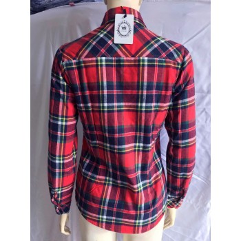 Women Winter Keep Warm Cotton Plaid Blouse Fashion Long Sleeve Turn-down Collar Pocket Velvet 2018 Shirt Tops Blusas Feminina