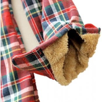 Women Winter Keep Warm Cotton Plaid Blouse Fashion Long Sleeve Turn-down Collar Pocket Velvet 2018 Shirt Tops Blusas Feminina