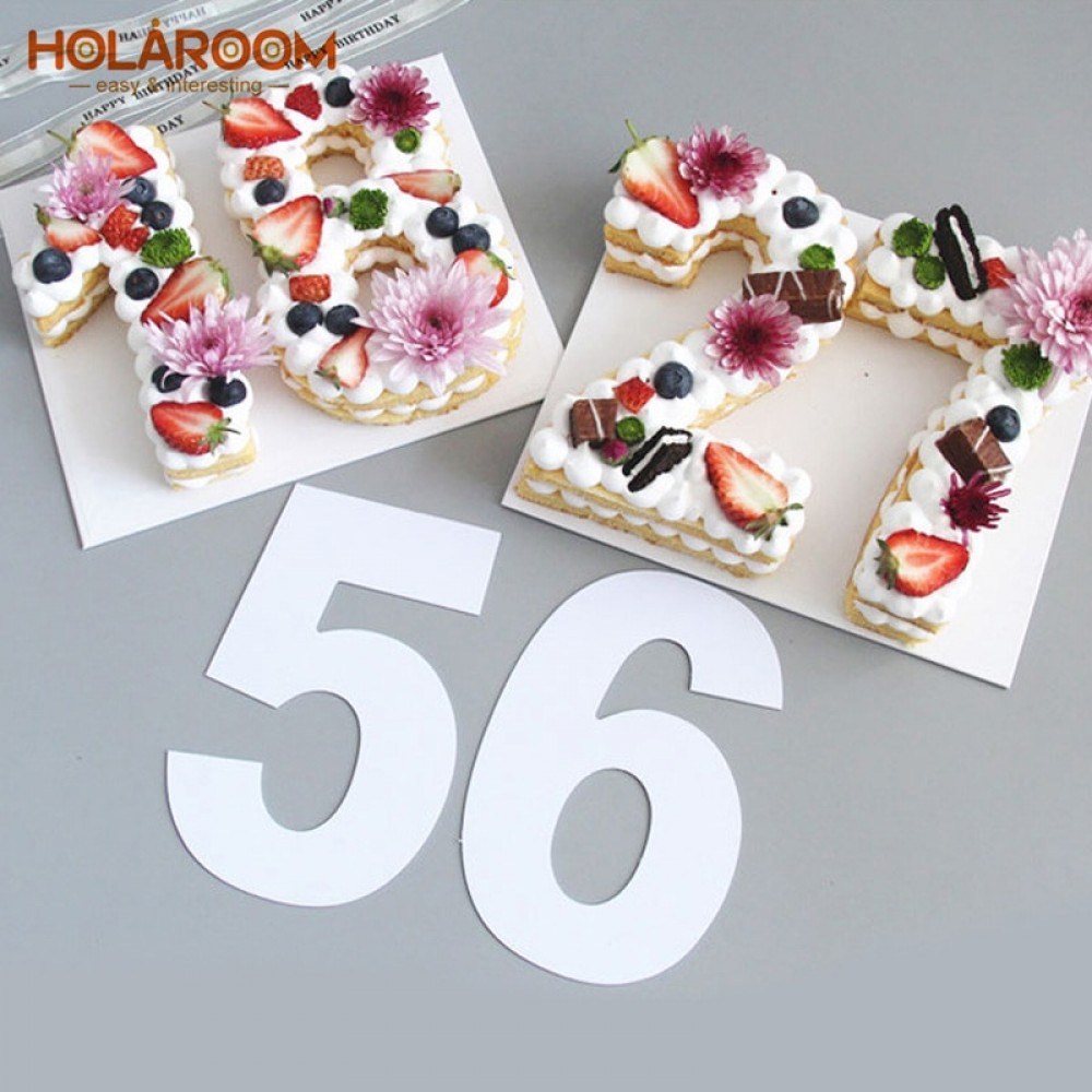 Holaroom Cake Decorating Tools PET 0-8 Number Cake Mold Confeitaria Maker Birthday Cake Design Pastry Tool 4/6/8/10/12/14inch