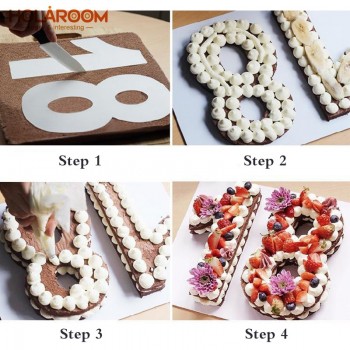 Holaroom Cake Decorating Tools PET 0-8 Number Cake Mold Confeitaria Maker Birthday Cake Design Pastry Tool 4/6/8/10/12/14inch