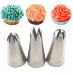 3pcs big size DIY Cream Cake Icing Piping Nozzles Pastry Tips Fondant Cake Decorating Tip Stainless Steel Nozzle Baking 1M 2F 2D