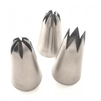 3pcs big size DIY Cream Cake Icing Piping Nozzles Pastry Tips Fondant Cake Decorating Tip Stainless Steel Nozzle Baking 1M 2F 2D