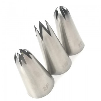 3pcs big size DIY Cream Cake Icing Piping Nozzles Pastry Tips Fondant Cake Decorating Tip Stainless Steel Nozzle Baking 1M 2F 2D