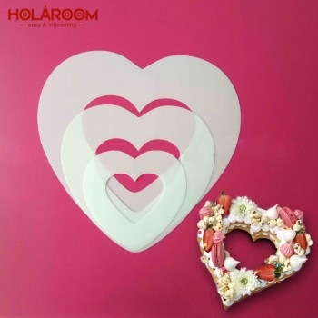 Holaroom Heart Shape PET Plastic Cake Mold Decorating Tools Confeitaria Maker Useful Baking Accessories 6/8/10/12/14inch
