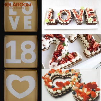 Holaroom Heart Shape PET Plastic Cake Mold Decorating Tools Confeitaria Maker Useful Baking Accessories 6/8/10/12/14inch