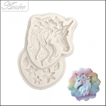 Aouke Unicorn Head Flower Baking Silicone Mold Cake Decoration DIY Fondant 3D Silicone Mold Chocolate Mold B154