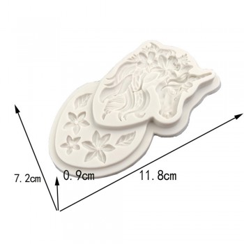 Aouke Unicorn Head Flower Baking Silicone Mold Cake Decoration DIY Fondant 3D Silicone Mold Chocolate Mold B154