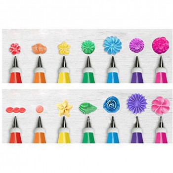 48Pcs/set Stainless Steel Icing Piping Nozzles Pastry Tips Set Cake Baking Tools Nozzles Cupcake Cake Decorating