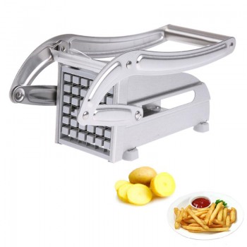 Stainless Steel Home French Fries Potato Chips Strip Slicer Cutter Chopper Chips Making Tool Potato Cutting Fries + 2 Blades