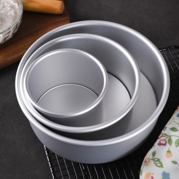 Bakerdream Anodized Aluminum Round Cheesecake Pan w Removable Bottom Bakeware Round Cake Pan Chiffon Cakes Pan Molds 4/6/8 inch
