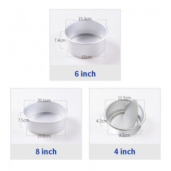 Bakerdream Anodized Aluminum Round Cheesecake Pan w Removable Bottom Bakeware Round Cake Pan Chiffon Cakes Pan Molds 4/6/8 inch