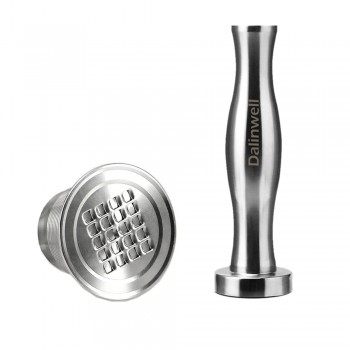 4PC/Set Nespresso Stainless Steel Refillable Coffee Capsule Coffee Tamper Reusable Coffee Pod Business Birthday Coffeeware Gift