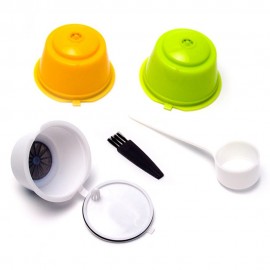 3Pcs Eco-friendly Reusable Coffee Capsule set Scoop Brush Food Grade Plastic PP Coffee Filter Baskets Soft Capsules Taste Sweet
