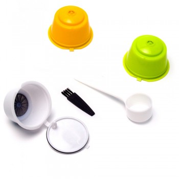 3Pcs Eco-friendly Reusable Coffee Capsule set Scoop Brush Food Grade Plastic PP Coffee Filter Baskets Soft Capsules Taste Sweet