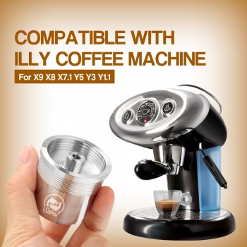 ICalifas Refillable Coffee Filter For illy Coffee Machine Cafe Capsules Cup Metal Stainless Steel Reusable Coffee Baskets