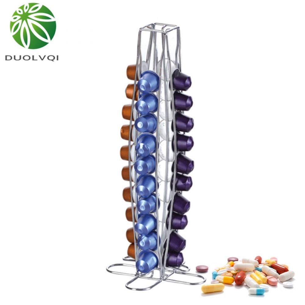 Duolvqi Coffee Pod Holder Dispenser Coffee Capsules Dispensing Tower Stand Fits Nespresso Capsule Storage Coffee Filter Holder