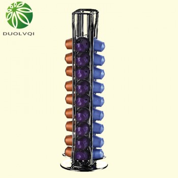 Duolvqi Coffee Pod Holder Dispenser Coffee Capsules Dispensing Tower Stand Fits Nespresso Capsule Storage Coffee Filter Holder