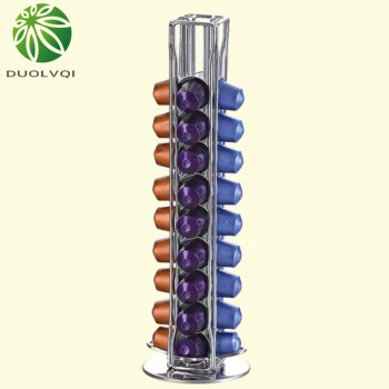 Duolvqi Coffee Pod Holder Dispenser Coffee Capsules Dispensing Tower Stand Fits Nespresso Capsule Storage Coffee Filter Holder