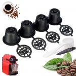 New 4pcs Coffee Capsules Filter Cup Refillable Reusable Coffee Capsule Pods For Nespresso Machines Spoon Tea Baskets Dolci Gusto