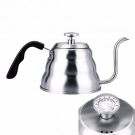 1/1.2L Gooseneck Drip Kettle Coffee Tea Pot Stainless Steel Drip Kettle With Creative Thermometer Suit For Induction Cooker