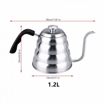 1/1.2L Gooseneck Drip Kettle Coffee Tea Pot Stainless Steel Drip Kettle With Creative Thermometer Suit For Induction Cooker