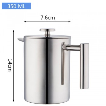 French Press Coffee Tea Brewer Double Wall 1Liter 34 Ounces, Heavy Duty 18/10 Stainless Steel thermos For Coffee Drinkware