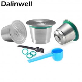 3PCS Refillable Tasse Nespresso Inox Empty Capsules Stainless Steel Reusable Filter Cup Rechargeable Inoxidable Coffee Pod Taza