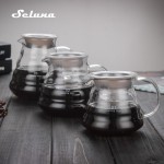 V60 Pour Over Glass Range Coffee Server 360ml 600ml 800ml Carafe Drip Coffee Pot Coffee Kettle Brewer Barista Percolator Clear