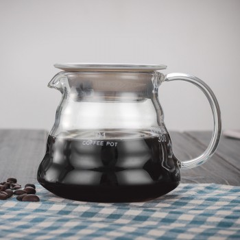 V60 Pour Over Glass Range Coffee Server 360ml 600ml 800ml Carafe Drip Coffee Pot Coffee Kettle Brewer Barista Percolator Clear