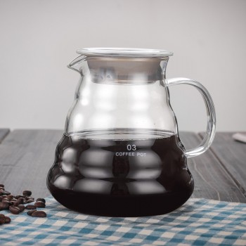 V60 Pour Over Glass Range Coffee Server 360ml 600ml 800ml Carafe Drip Coffee Pot Coffee Kettle Brewer Barista Percolator Clear