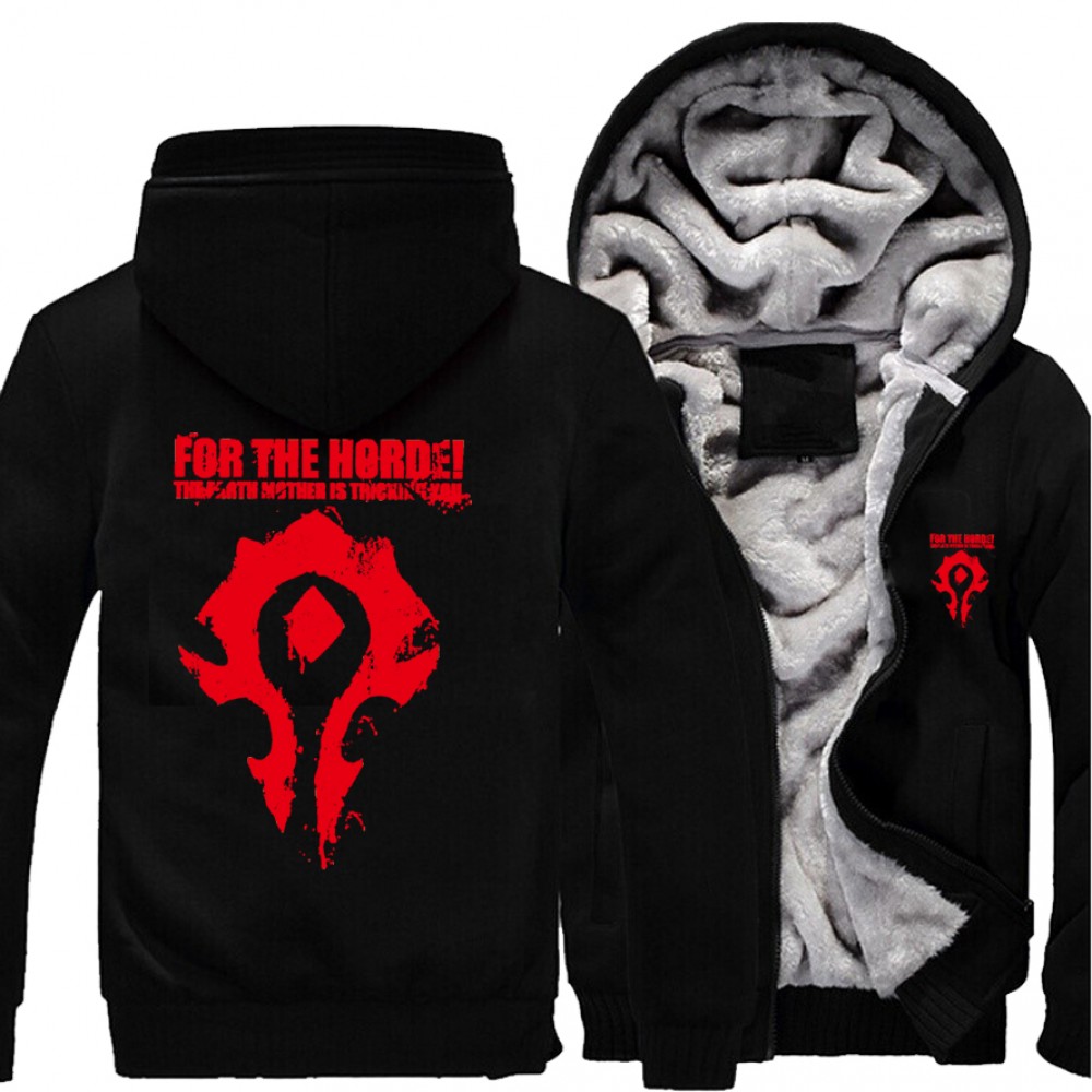 Game Periphery World of Warcraft Casual Thick  Mens Warm Cotton Coat WOW Horde Hoodie Alliance Logo Hooded Sweatshirt