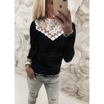 Spring Autumn women Lace Blouse Shirt Sexy White Red Gray Black Tops Party Girls Blusas Shirts 2018 Fashion