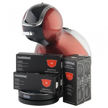 EMOHOME 3pcs Reusable Dolce Gusto Refillable Capsules Compatible with Nescafe Dolce Gusto Machine System, not machine!