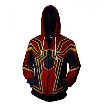 YOUTHUP 3D Hoodies Men 3D Printed Spiderman Zipper Long Sleeve Hooded Sweatshirts Men Coat Cosplay Hoody Cool Tops Plus Size