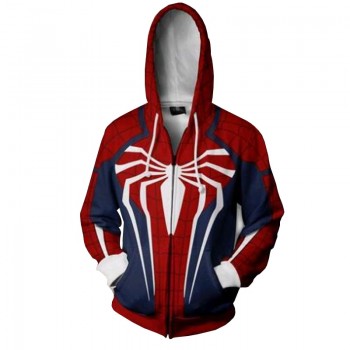 YOUTHUP 3D Hoodies Men 3D Printed Spiderman Zipper Long Sleeve Hooded Sweatshirts Men Coat Cosplay Hoody Cool Tops Plus Size
