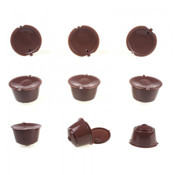 4Pcs/Set Coffee Capsule With Plastic Spoon brush Refillable Coffee Capsule 200 Times Reusable Compatible For Nescafe Dolce Gusto