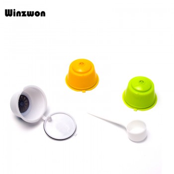 3Pcs/set Reusable Refillable Coffee Capsule Pods Coffee Filters With Scoop Brush For Nescafe Dolce Gusto Coffee Maker Machine