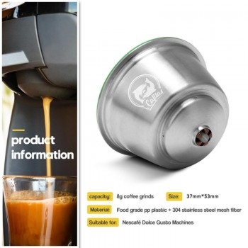 Professional Refillable Coffee Filter Reusable Coffee Capsule Set Scoop Brush Strainer FilteTaste Sweet for Nescafe Dolce Gusto