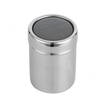 Chocolate Shaker Cocoa Flour Icing Sugar Powder Coffee Sifter+16Pcs Coffee Stencils Template Duster Spray Stainless Coffee Tools