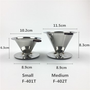 Reusable Coffee Filter Stainless Steel Holder Metal Mesh Funnel Baskets Drif Coffee Filters Dripper v60 Drip Coffee Filter Cup