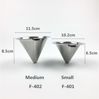 Reusable Coffee Filter Stainless Steel Holder Metal Mesh Funnel Baskets Drif Coffee Filters Dripper v60 Drip Coffee Filter Cup