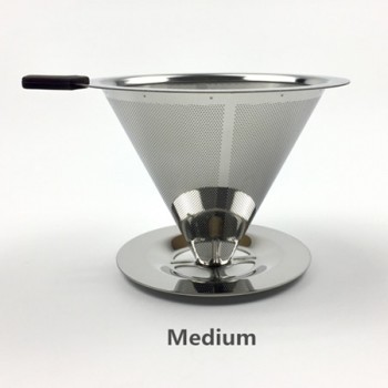 Reusable Coffee Filter Stainless Steel Holder Metal Mesh Funnel Baskets Drif Coffee Filters Dripper v60 Drip Coffee Filter Cup