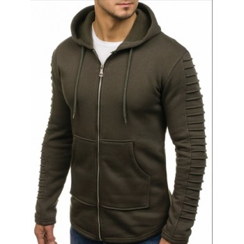 2019 New Hoodie Fleece Sportswear Men Drawstring Hoodies Pullover Streetwear Fashion Casual Sweatshirt Sleeves Striped Folds