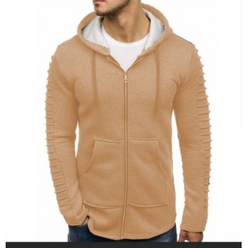 2019 New Hoodie Fleece Sportswear Men Drawstring Hoodies Pullover Streetwear Fashion Casual Sweatshirt Sleeves Striped Folds