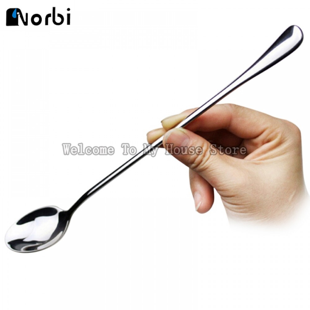 2PCS Super Long Handled Stainless Steel Iced Cream Tea Spoons Spoon Coffee Spoons cozinha criativa Coffee Accessories