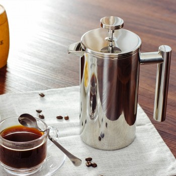 French Press Coffee Maker Best Double Walled Stainless Steel Cafetiere Insulated Coffee Tea Maker Pot Giving One Filter Baskets