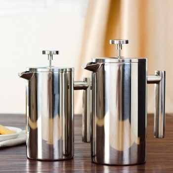 French Press Coffee Maker Best Double Walled Stainless Steel Cafetiere Insulated Coffee Tea Maker Pot Giving One Filter Baskets