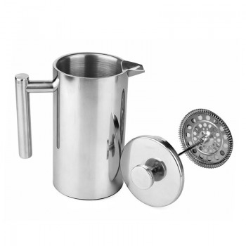 French Press Coffee Maker Best Double Walled Stainless Steel Cafetiere Insulated Coffee Tea Maker Pot Giving One Filter Baskets